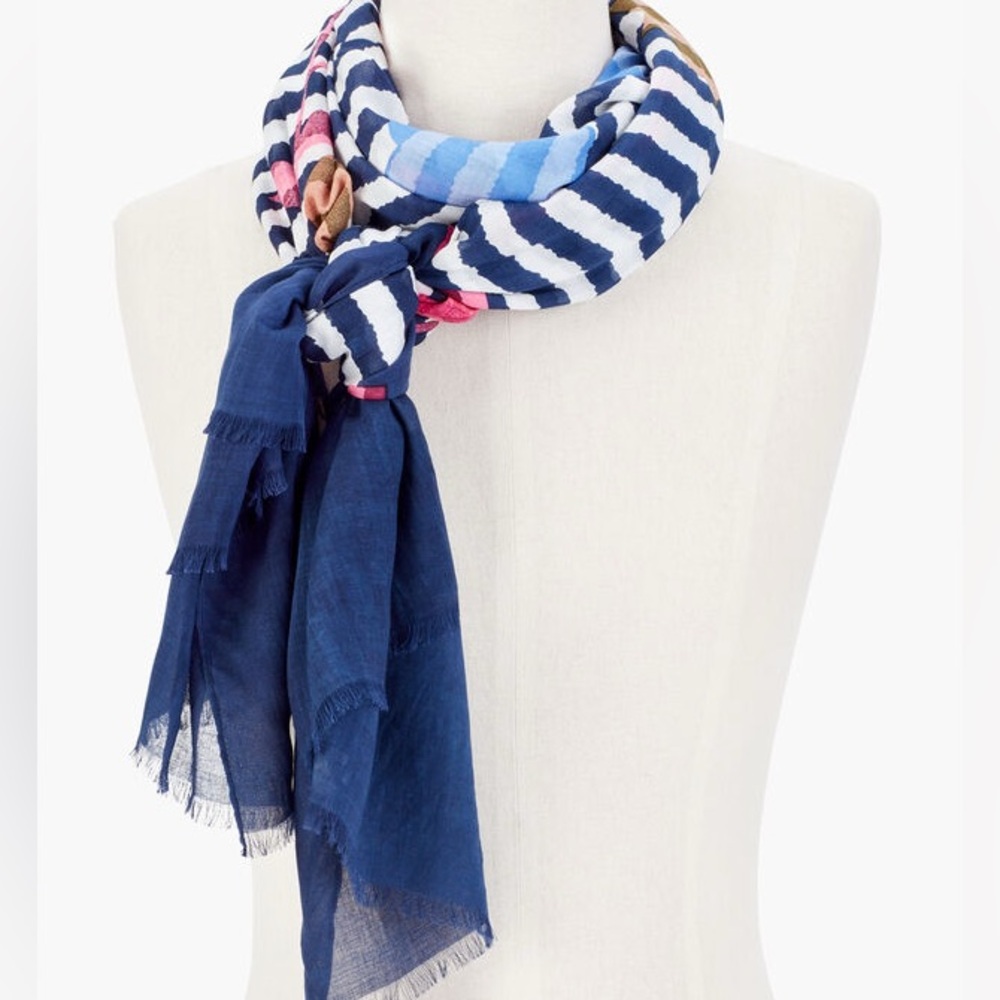 Talbots Springtime Floral Modal Oblong Scarf – 28” X 72”